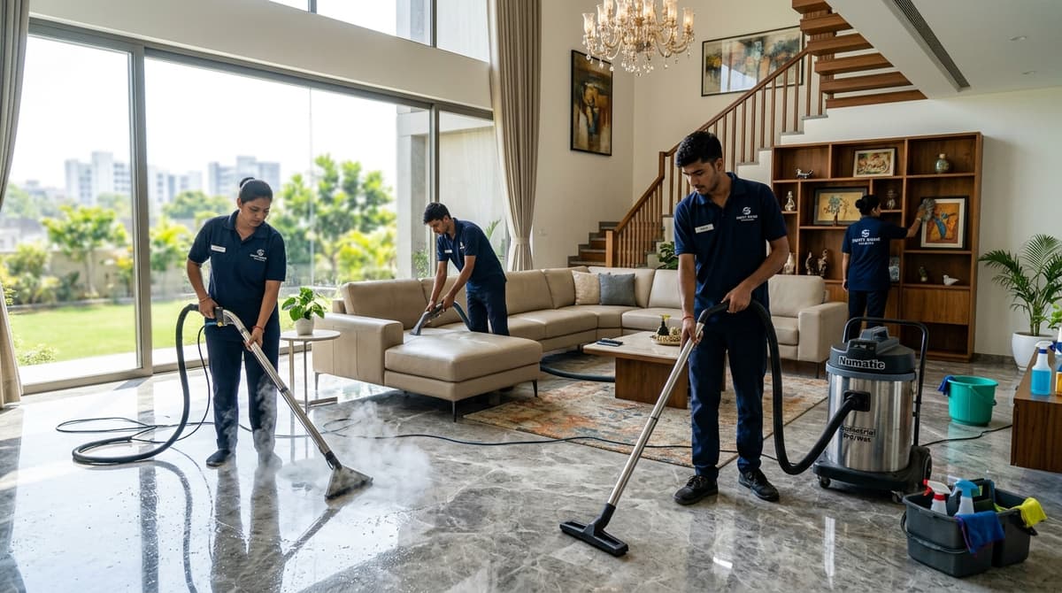 Luxury villa and bungalow deep cleaning squad in Ahmedabad